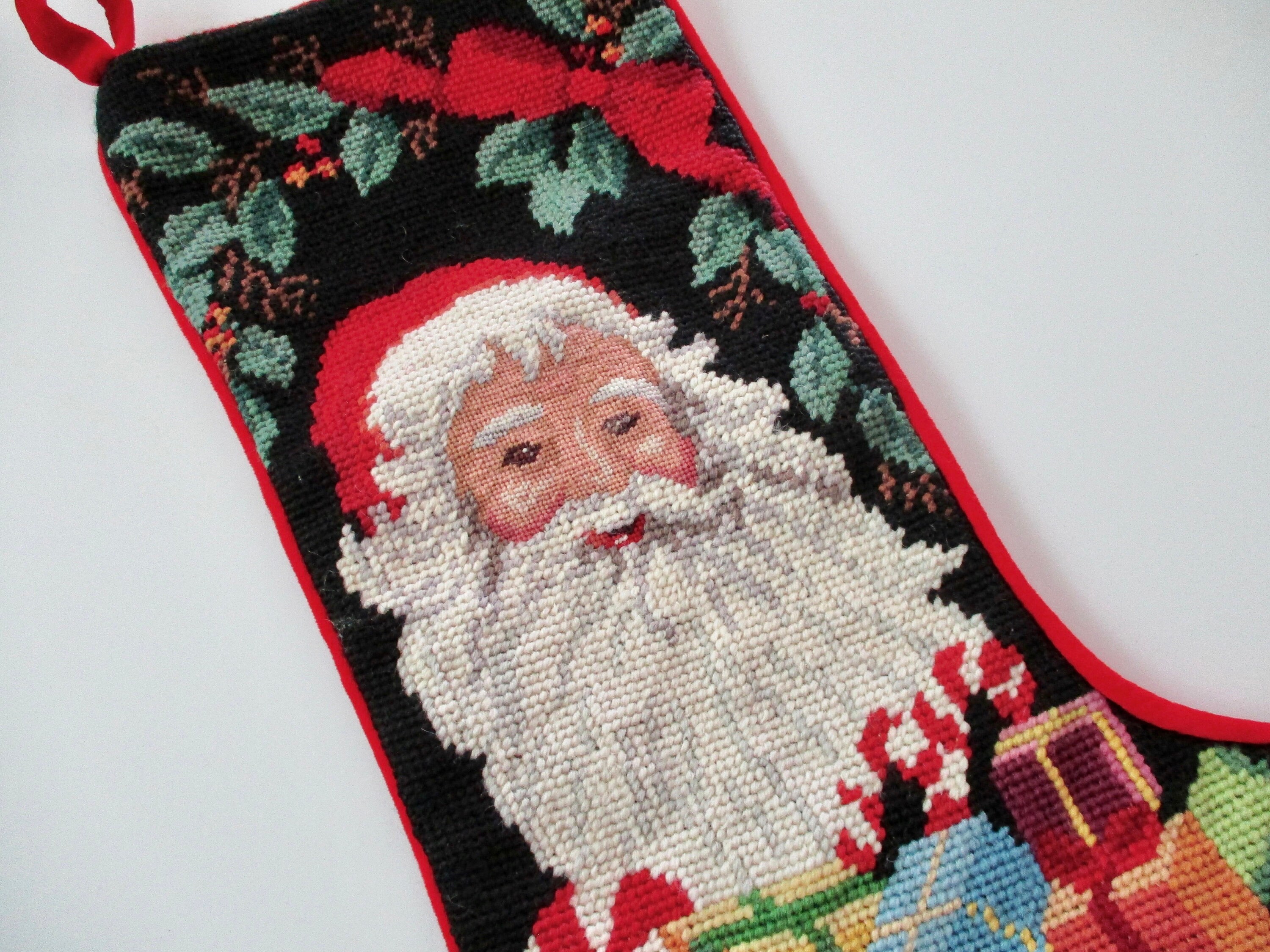 49 Christmas Stockings Vintage Needlepoint Cross Stitch Embroidered ideas