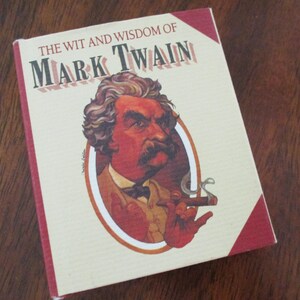 90s book - The Wit and Wisdom of Mark Twain -tiny book, Running Press, vintage hardcover
