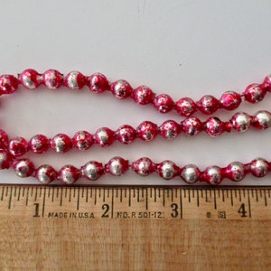36&quot; of vintage pink MERCURY GLASS BEAD garland - 3ft, Japan, 5/16&quot; beads, chippy