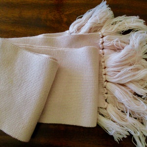 Carlisle pink wool scarf-  fringed, vintage