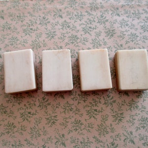 4 antique Mah Jongg bone and bamboo tiles - Chinese, ancient game, Asian, jewelry making, blank tiles, soaps, vintage