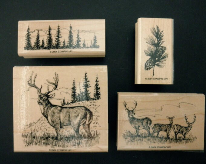RUBBER STAMPS Used Stampin' up 4 Stamps Noble Deer Etsy