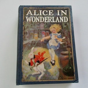 1920s antique book-Alice's Adventures in Wonderland & Through the Looking Glass - Carroll, hardcover, illustrated by Tenniel, Edwin Prettie