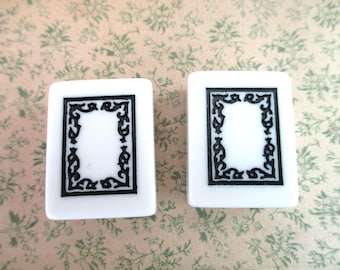 2 Mah Jongg tiles - Chinese, ancient game, Asian, dragons, plastic, soaps