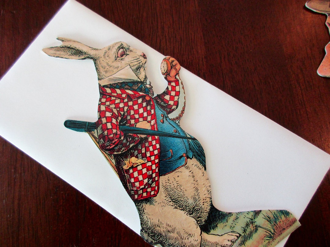 Vintage Blank Greeting Card - the White Rabbit, Alice in Wonderland ...
