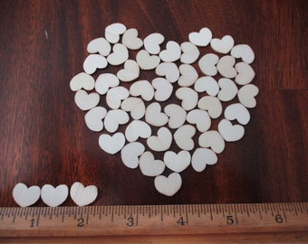 50 tiny wooden hearts  - 12mm x 15mm, wood, rustic, scatter hearts