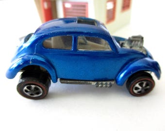1967 Hot Wheels Custom Volkswagen: Metallic Blue Red Line Diecast Car