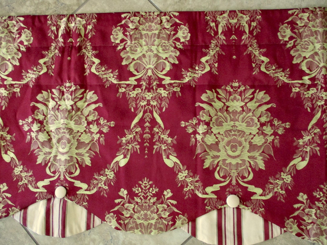 Waverly VALANCE Floral Brocade Red Gold 6 1/2 Ft Etsy