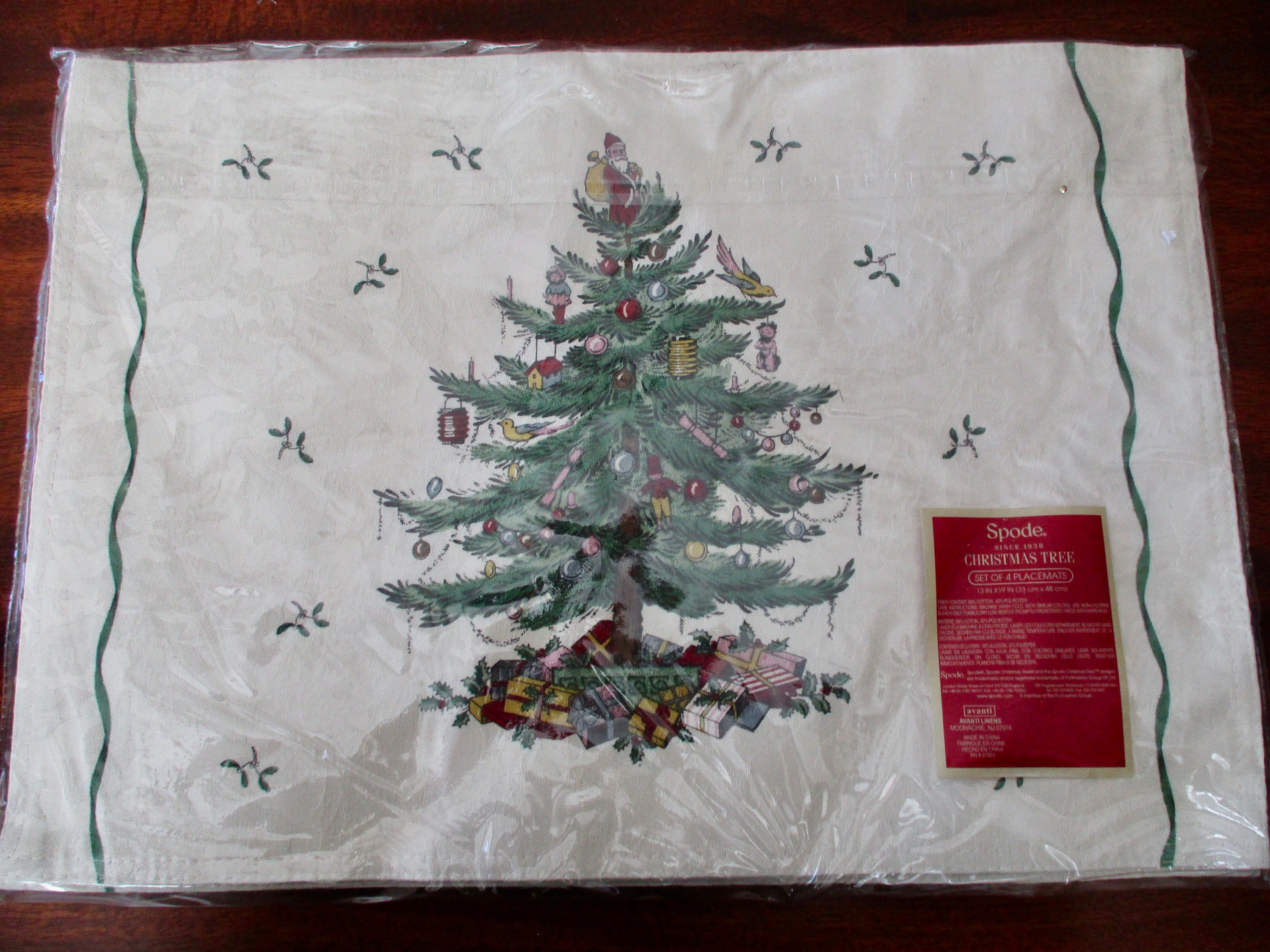Spode Christmas Tree Placemats Set of 4 Unused Holly Etsy