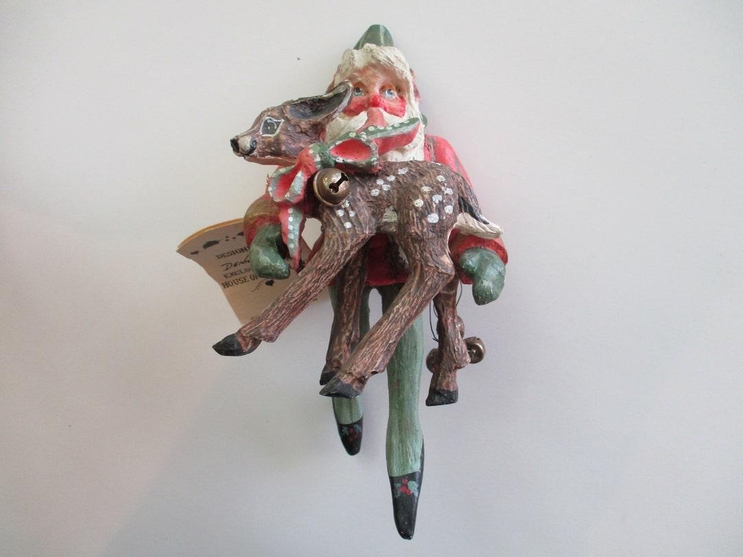 80s House of Hatten Christmas New With Tag, Vintage, Elf Santa Carrying