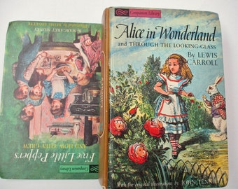 60s Book Alice in WONDERLAND Through the Looking Glass | Etsy