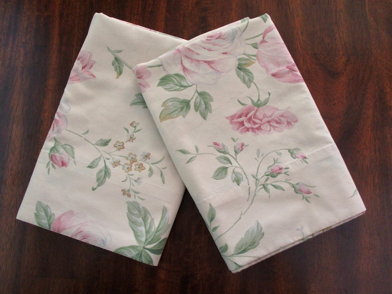 Two Floral King Pillowcases 100 Cotton Laura Ashley Etsy