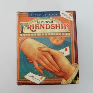 90s The Poetry of Friendship Pop Up Book -  tiny book, Running Press, hardcover, vintage