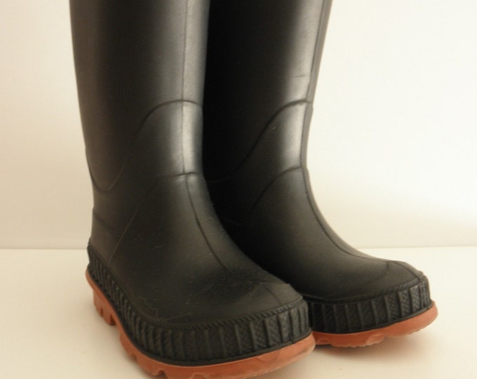 Cute Child's Black RUBBER WADING BOOTS Size 6 made in USA - Etsy