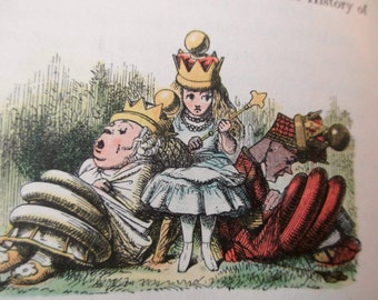 1940s Through The LOOKING GLASS - Alice in Wonderland continued -vintage book, Lewis Carroll, Random House, Tenniel, Kredel