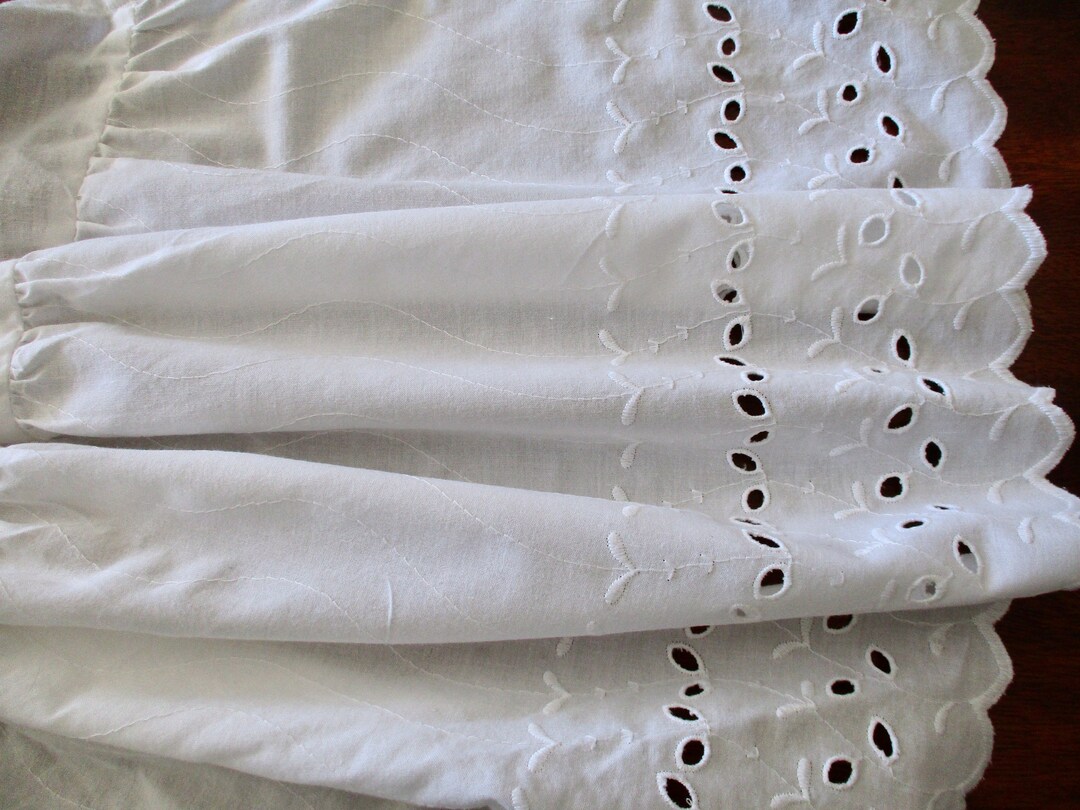 Twin Eyelet BEDSKIRT White Dust Ruffle Embroidered Cotton Etsy