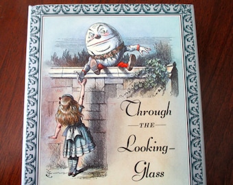 90s Through The Looking Glass - Lewis Carroll, John Tenniel, vintage hardcover book, ex library book