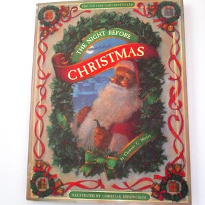 Vintage The Night Before Christmas hardcover book: Clement C Moore, illustrated by Christian Birmingham, 90s