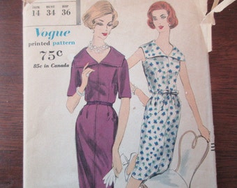 60s Vintage Vogue uncut Pattern 9951 - dress, size 14