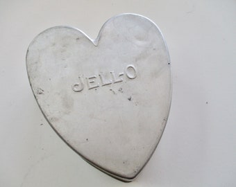 50s Jello aluminum heart shaped mold, cake pan - one pint, vintage pan, Valentine's Day