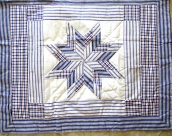 Vintage Pillow Sham: - standard, quilted, demin
