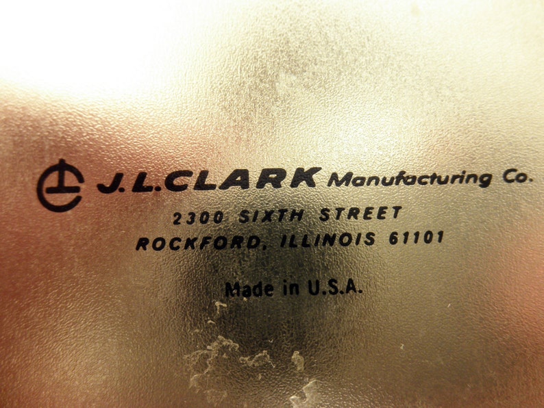 J candy gold small decorative tea TIN Clark Co L brown vintage