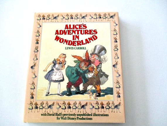 Vintage Alice's Adventures in Wonderland Book - 80s Lewis Carroll