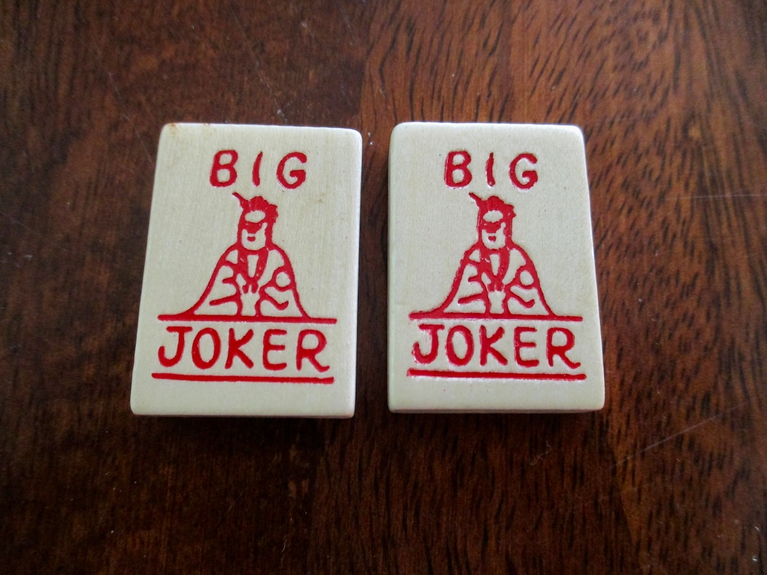 2 Vintage Mah Jongg Tiles - Big Joker, Chinese, Ancient Game, Asian ...
