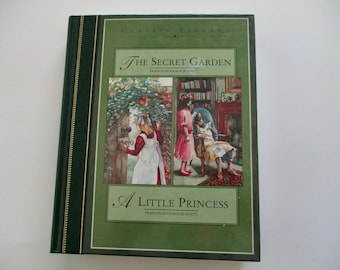 The Secret Garden and A Little Princess  - 90s hardcover book, Frances Hodgson Burnett, vintage