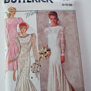 80s vintage Butterick Pattern 4415 - uncut, unused, wedding dress, formal, bridesmaid, evening, Size: 8,10,12