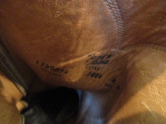 Vintage Tony Lama Leather Cowboy Boots- brown, me… - image 5
