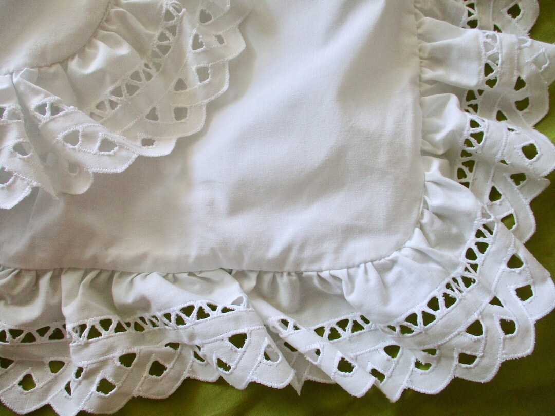 White Eyelet Pillow Sham Waverly Cotton Blend, Eyelet Ruffle, Square Etsy