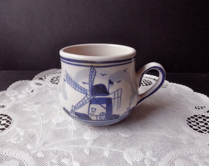 Vintage Delft Blue Coffee Cup Hand Painted Holland Etsy
