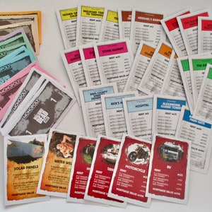 The Walking Dead Monopoly Game parts -money, property deeds