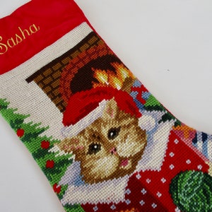 Paws for Christmas ~ Cat Tapestry Christmas Stocking 