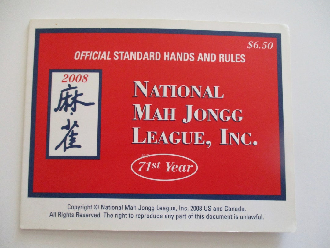 Mah Jongg Card Standard Hands and Rules National Mah Jongg Etsy