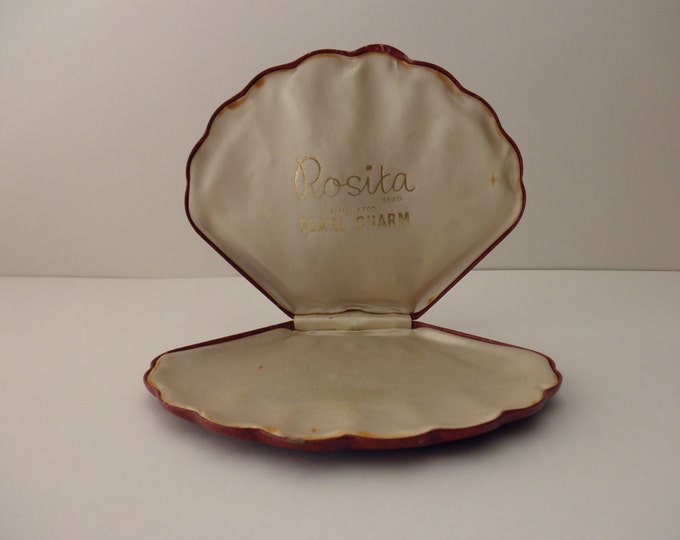 Vintage Clam Shell Jewelry Box Red Metal Assemblage Etsy