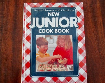 kids cookbook- 80s Better Homes and Gardens New Junior Cook Book-  hardcover, vintage
