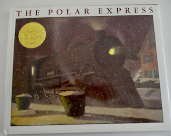 80s hardcover book - The Polar Express, Chris Van Allsburg, vintage