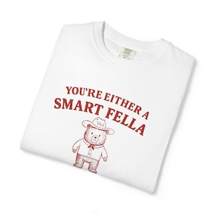 Are You a Smart Fella or Just a Fart Smella? Retro Cartoon Tee, Funny Meme Shirt, Weird Humor, Unisex Trash Panda Style