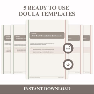 Birth Doula Forms Bundle | Editable Client Intake Form, Contract, Welcome Packet, Consultation Questionnaire