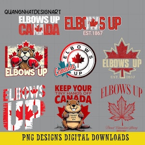 8+ Elbows Up Canada png バンドル、Elbows Up、canada png、Canadian Pride T シャツ、カナダ人への贈り物、ELBOWS UP EST 1867、Never 51st State Canada