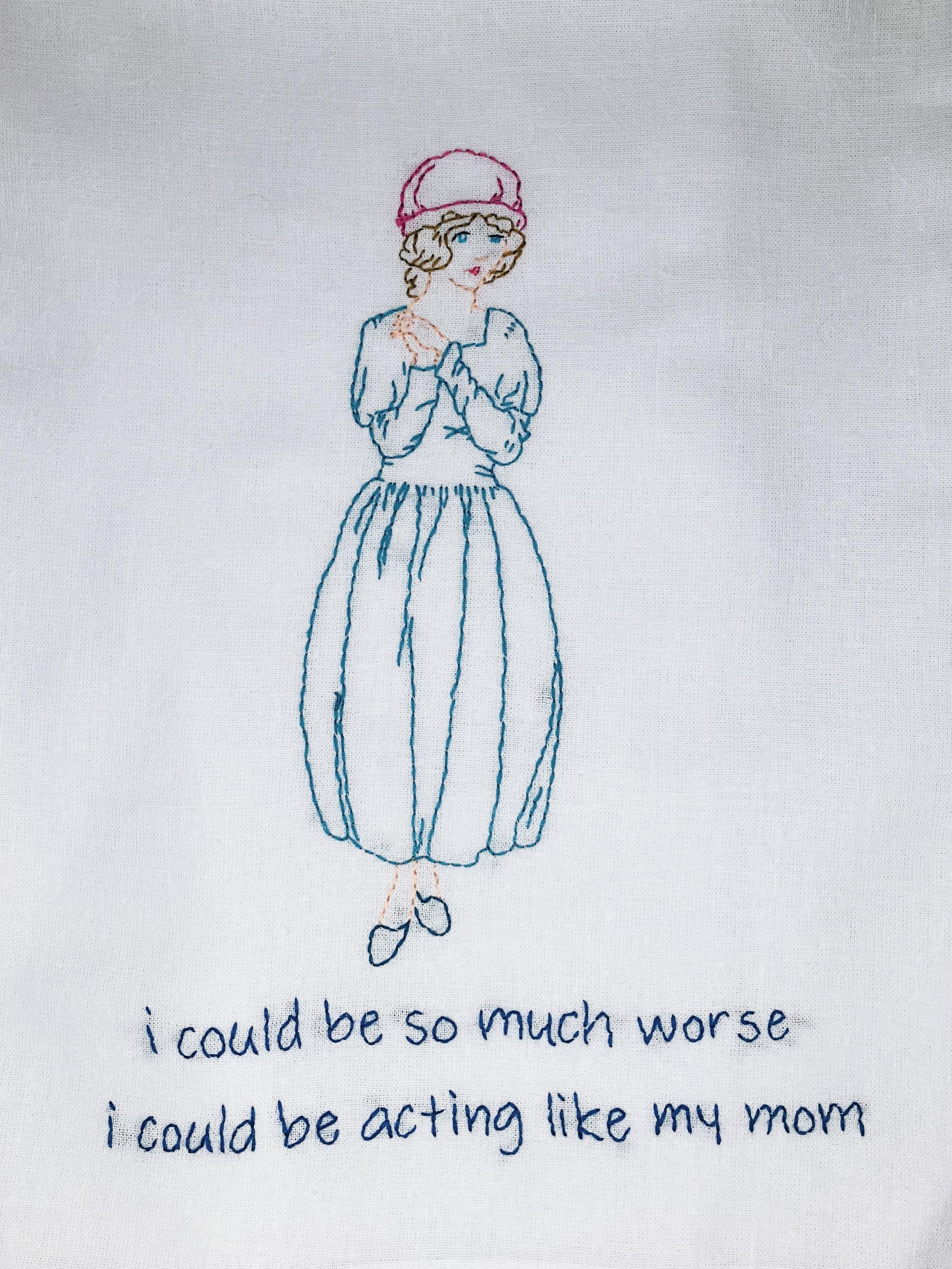 My Mother Hand Embroidered Flour Sack Dish Towel