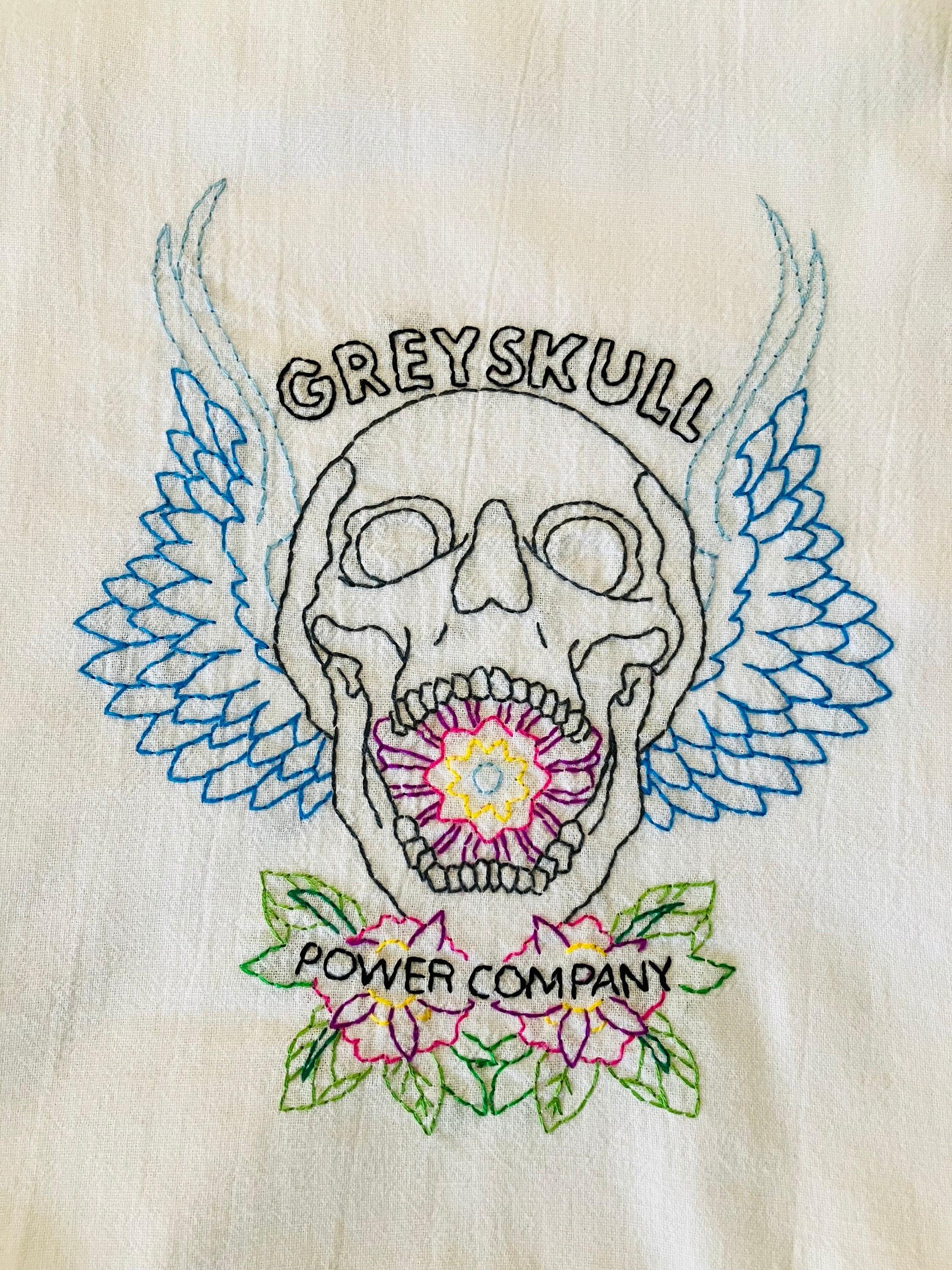 The Power of Greyskull Hand Embroidered Flour Sack Dish Towel 28x28 - Thumbnail 2