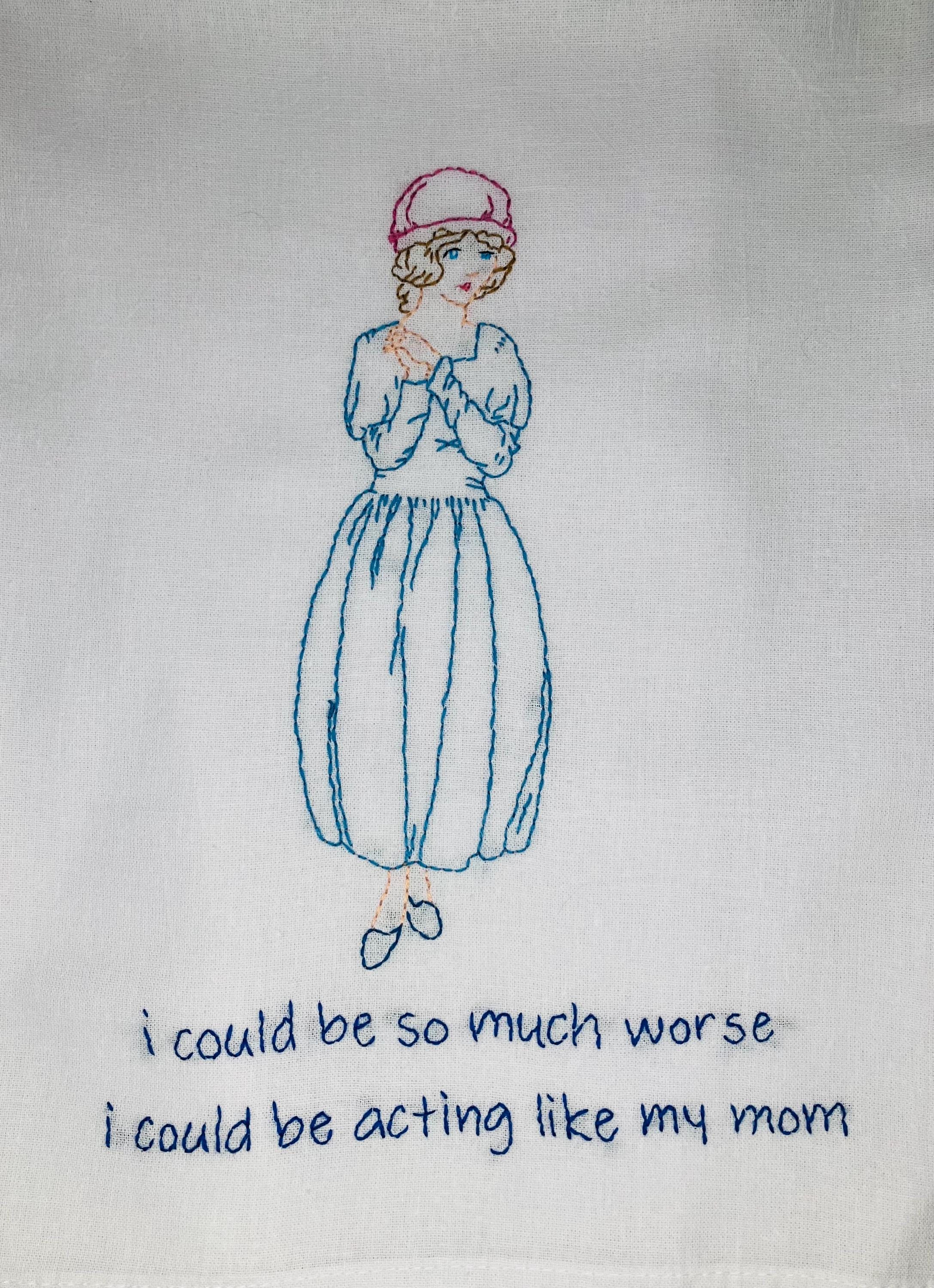 My Mother Hand Embroidered Flour Sack Dish Towel - Thumbnail 4