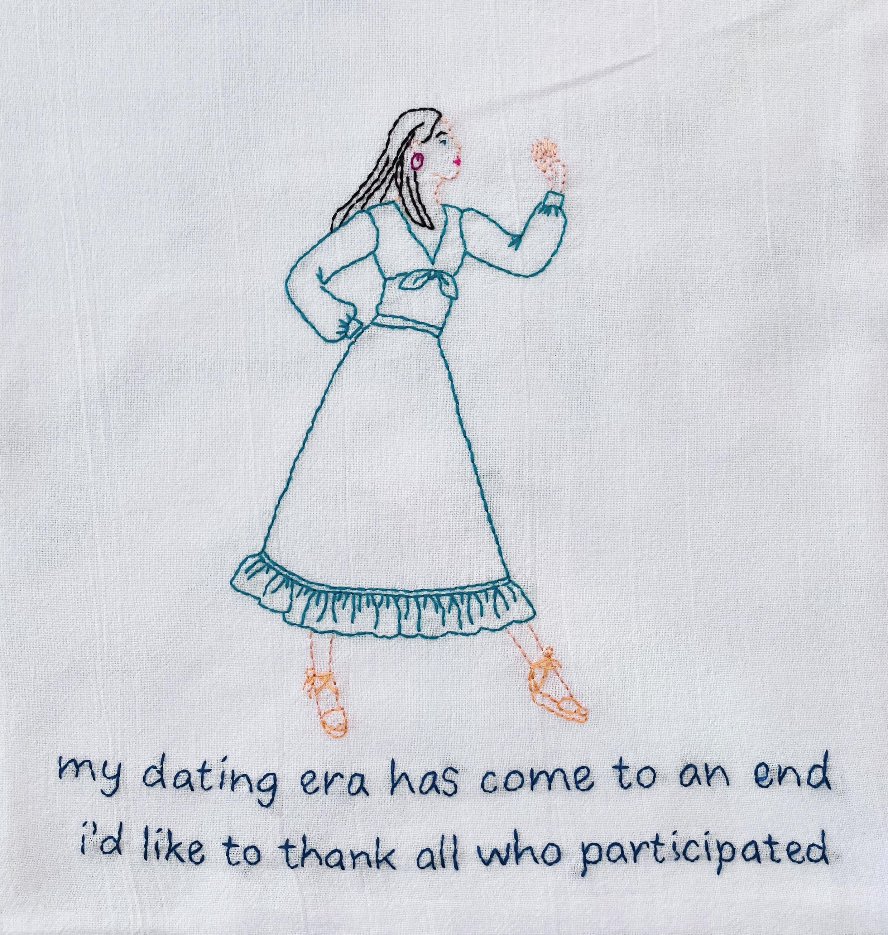I Refuse To Die Hand Embroidered Flour Sack Dish Towel