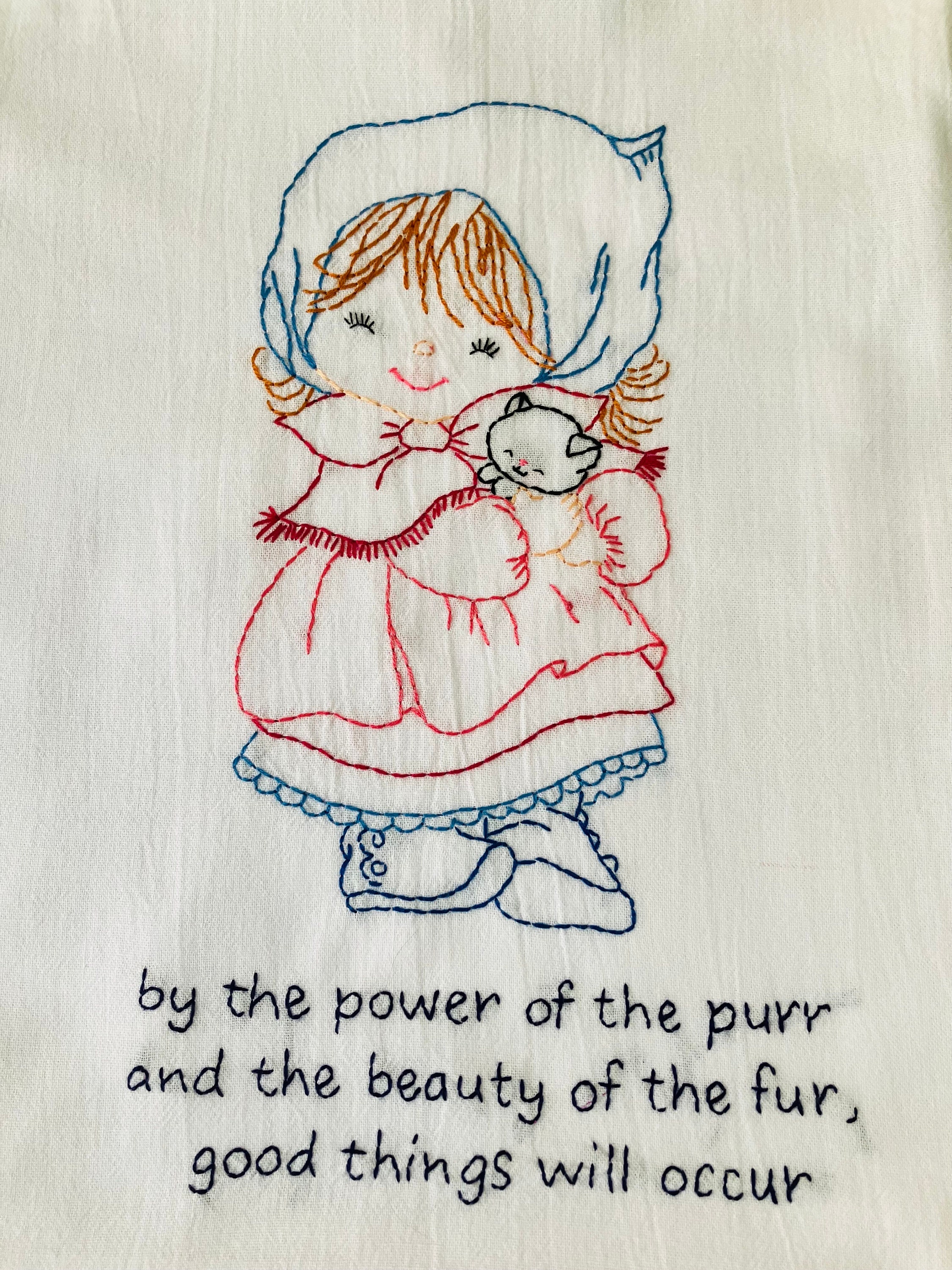 Good Things Hand Embroidered Flour Sack Dish Towel 28x28 - Thumbnail 3