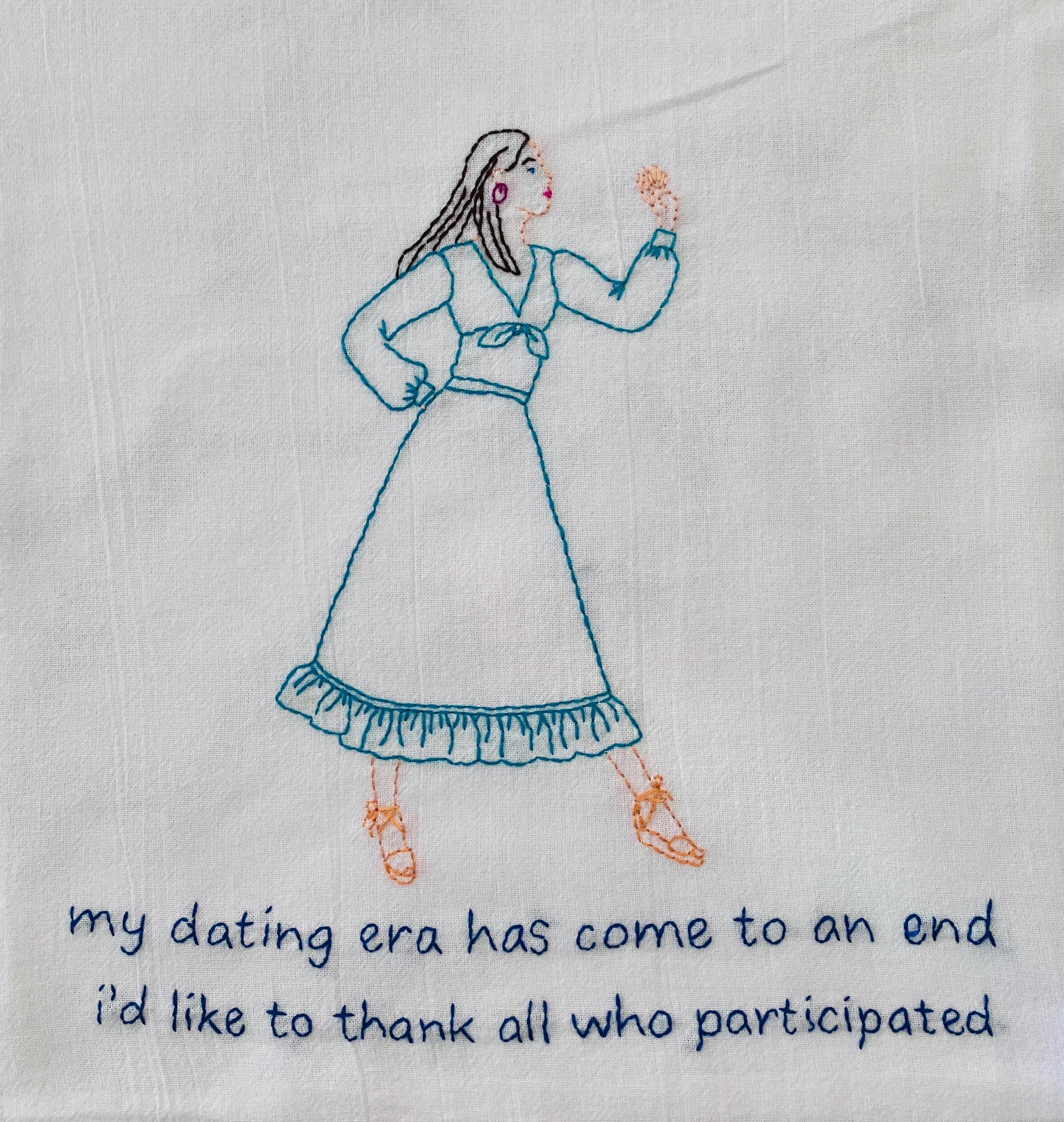 I Refuse To Die Hand Embroidered Flour Sack Dish Towel - Thumbnail 2