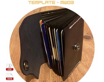 Plantilla de tarjetero de cuero: PDF, patrón SVG