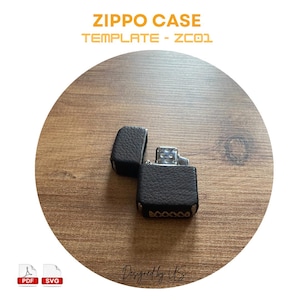 Modello custodia in pelle Zippo / Modello custodia in pelle Zippo / PDF, SVG